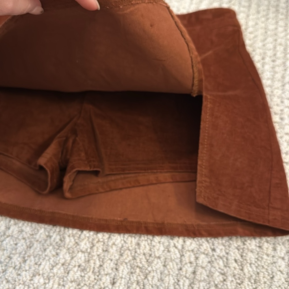 Vintage Jordache Brown Faux Suede Skirt with built in shorts - Picture 2 of 7
